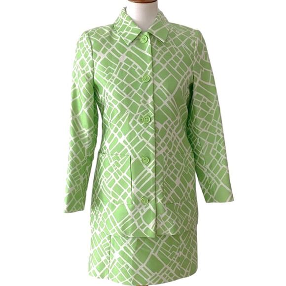 Vintage Doncaster 2P Dress Blazer Suit Set Silk RARE 60s Classic Preppy 2 Formal - Picture 1 of 16